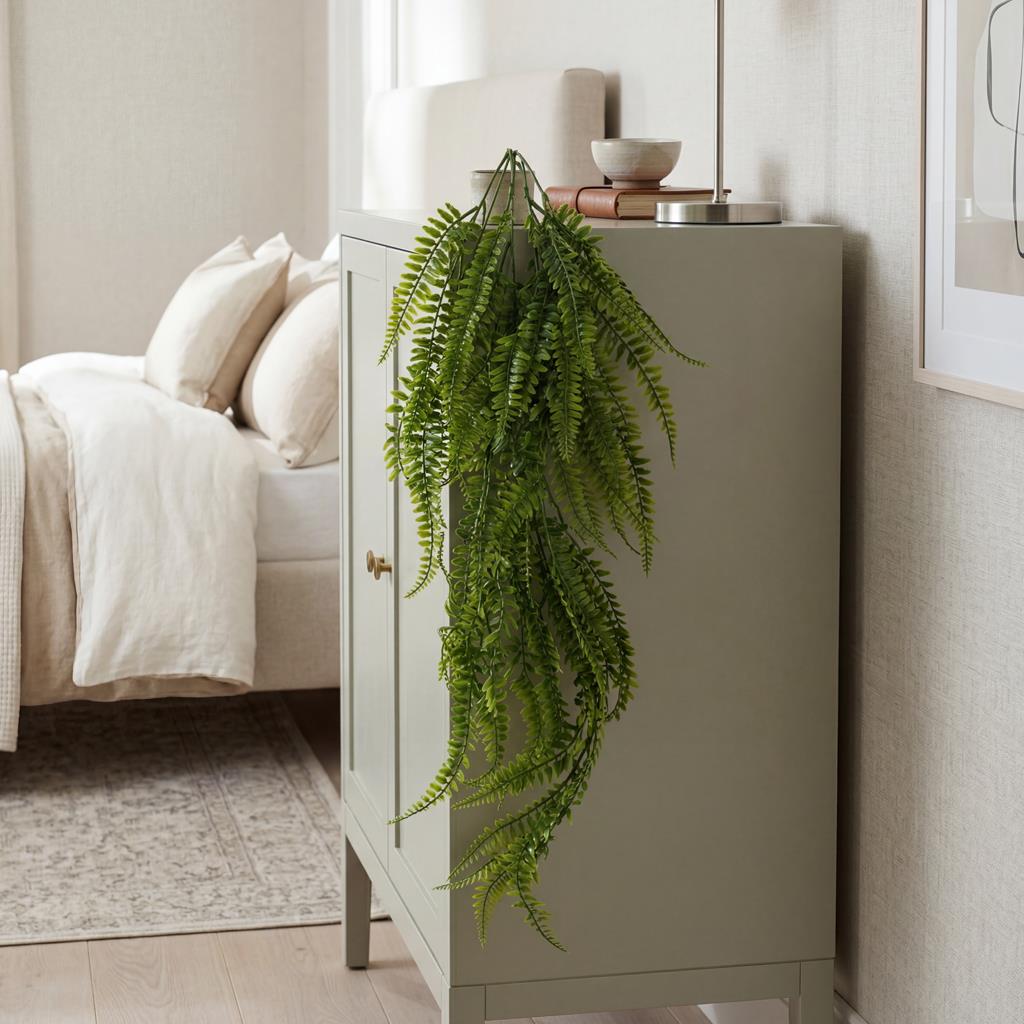 75cm Artificial Trailing Fern Plant Hanging Faux Greenery – image 4
