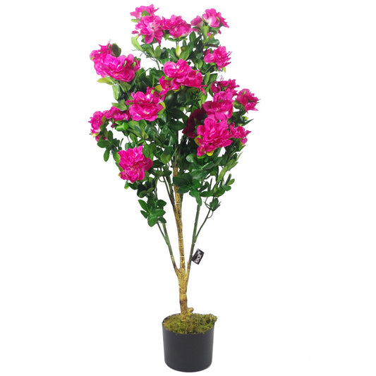 100cm Premium Artificial Azalea Pink Flowers Potted Plant – image 2