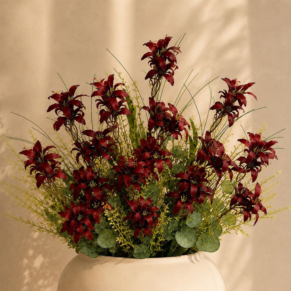 50cm Artificial Burgundy Lily Wildflower Bouquet