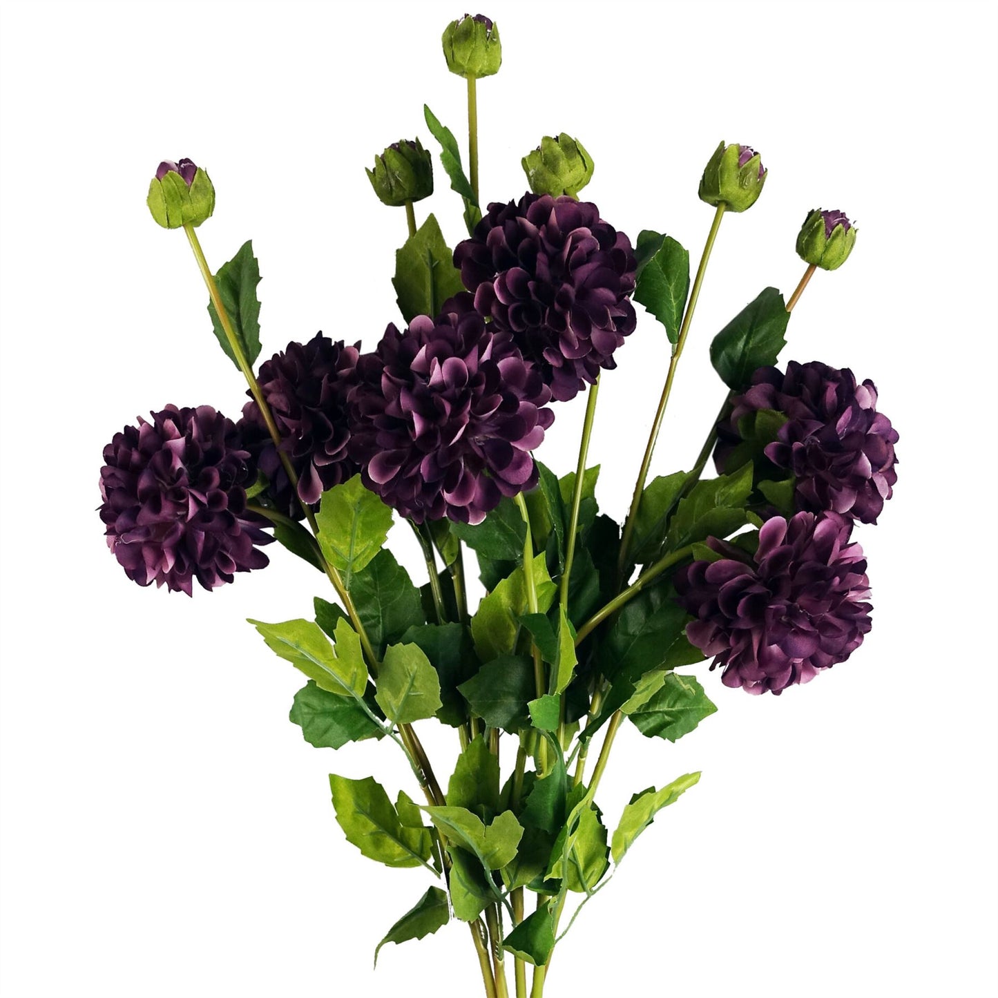 75cm Artificial Dahlia PomPom Flowers Purple – image 5