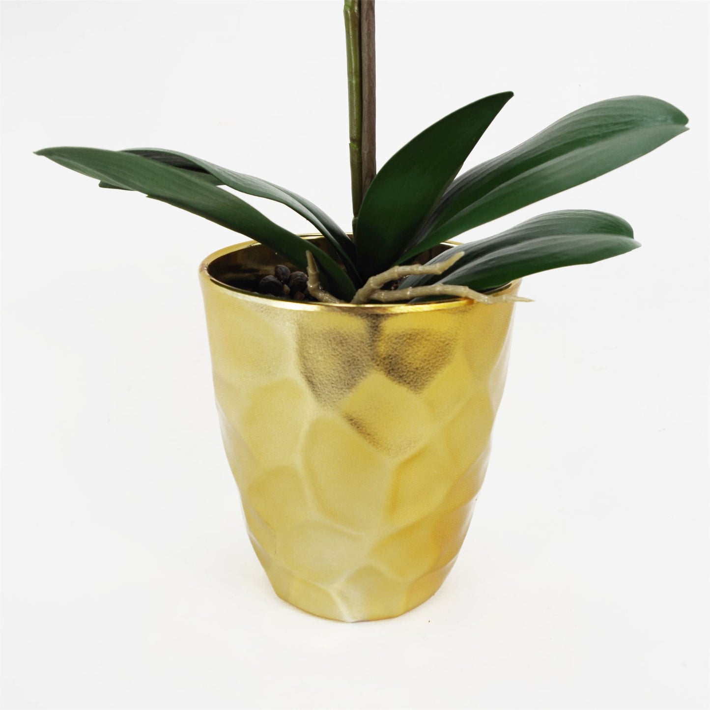 54cm Artificial Orchid Plant Dark Pink Gold Pot – image 4