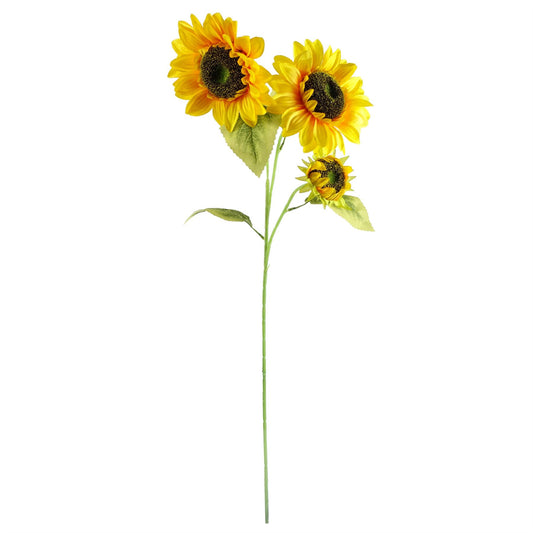 100cm Yellow Artificial Sunflower Arrangement Glass Vase – image 2