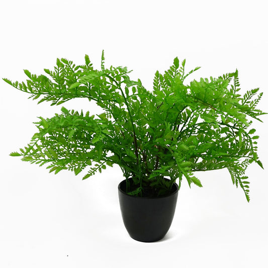 30cm Artificial Potted Southern Wood Fern Black Pot – image 2