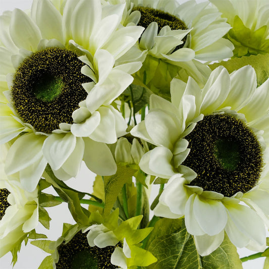 88cm White Artificial Sunflower 3 heads – image 2