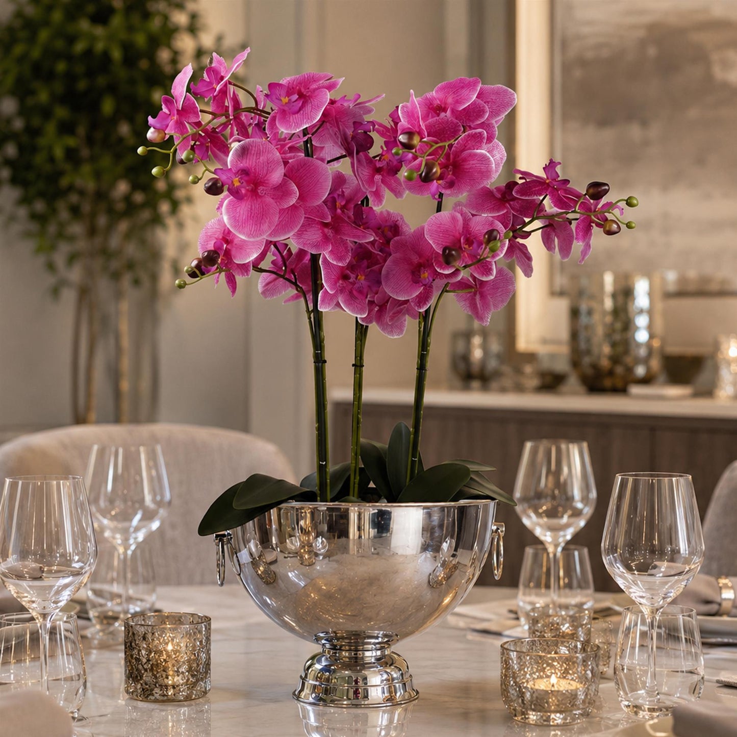 29cm XL Silver Champagne Bowl Planter – image 5