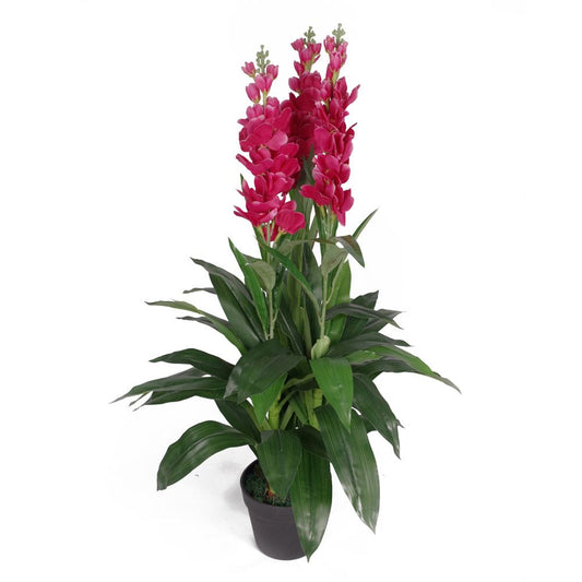 Artificial 100cm Cymbidium Orchid Plant Extra Large Purple Flowers – image 2