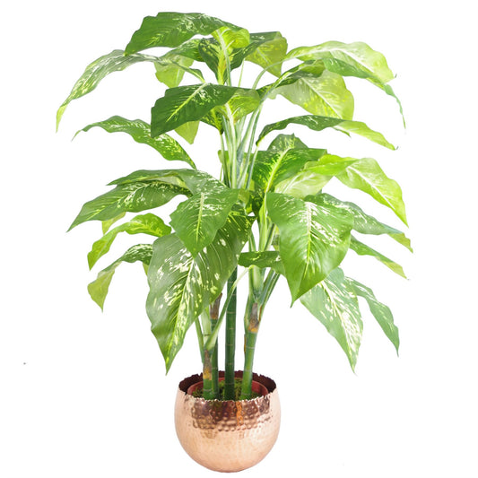 17cm Leaf Large Planter 22 x Hammered Copper Plated Curvy Edge – image 2