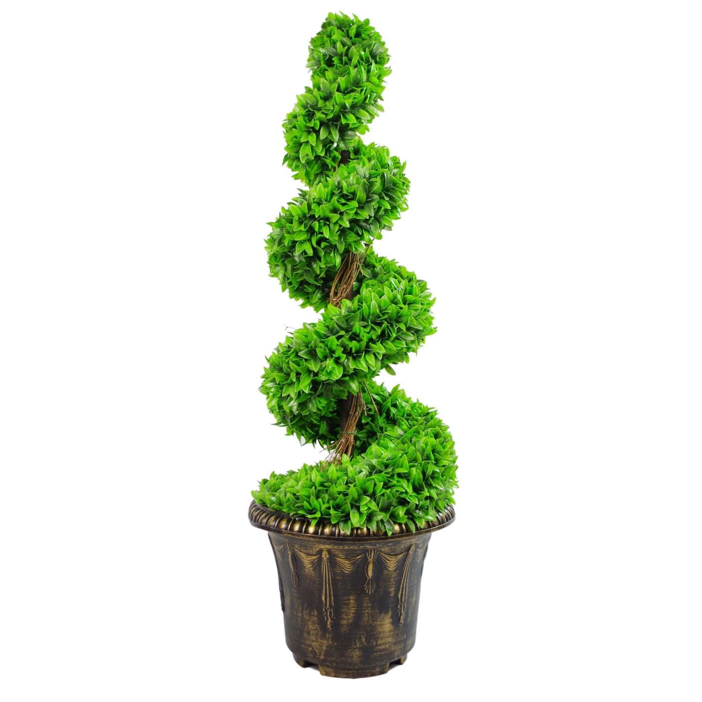 120cm Artificial Purple Large Leaf Spiral with Decorative Planter – image 7