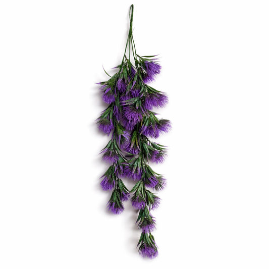 75cm Artificial Purple Thistle Trailing Hanging Plant Faux Floral