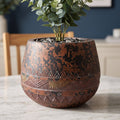 24cm x 30cm Large Zaturn Planter Brown Black