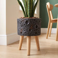 x 24cm Large Lunar Black Planter 35cm