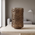 29cm Embossed Chestnut Glass Vase