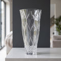 35cm Clear Chunky Ridged Glass Vase