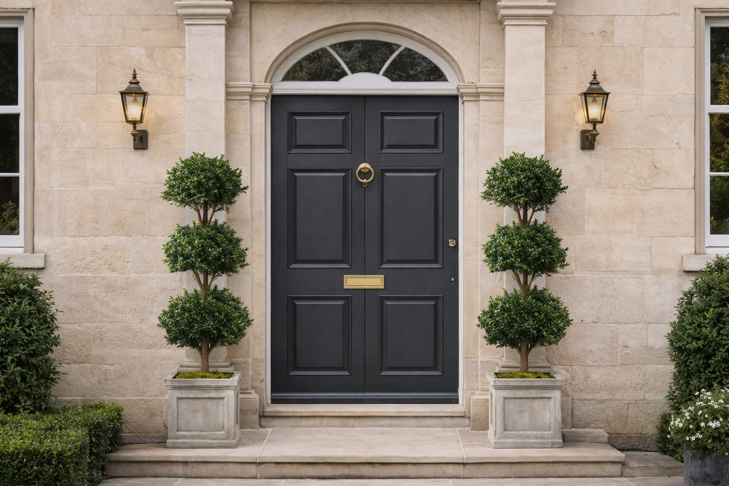 120cm Pair of Triple Ball Artificial Tree UV Resistant Outdoor Topiary – image 5