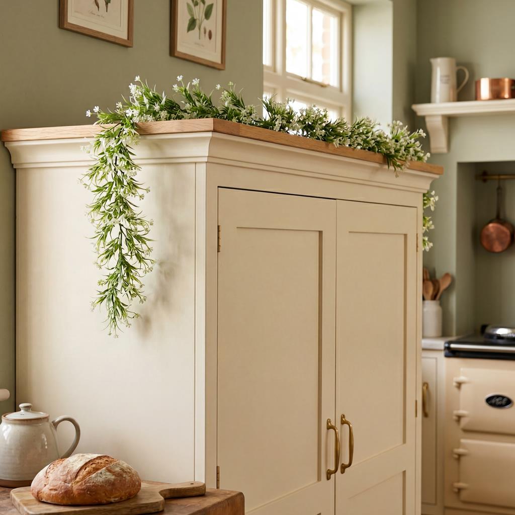 170cm Artificial White Flowering Greenery Garland Hanging Decoration – image 4