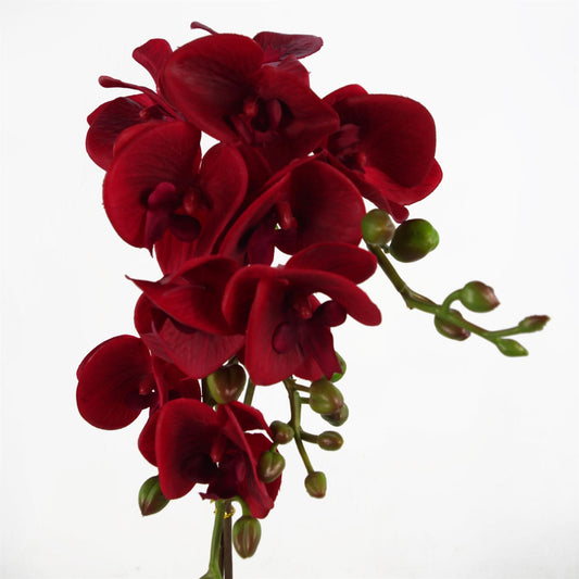 50cm Phalaenopsis Orchid Artificial Dark Red Gold Pot – image 2