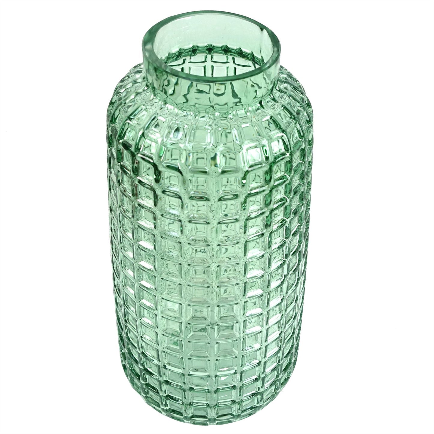 30cm Green Cube Glass Vase – image 3
