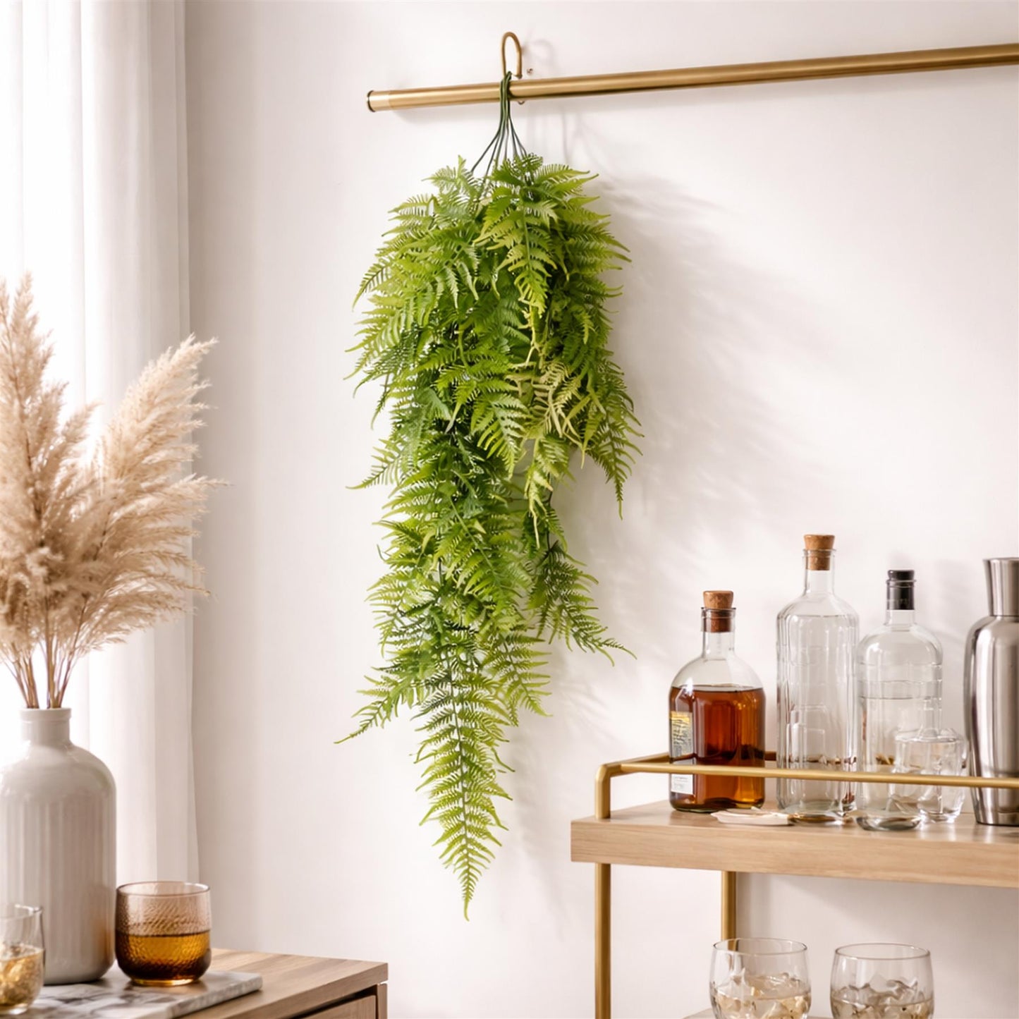 80cm Artificial Trailing Fern Plant Hanging Faux Greenery – image 4