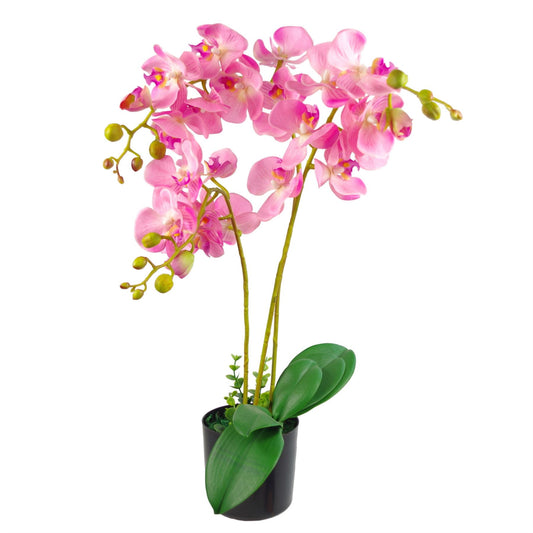 60cm Artificial Luxury Orchid -Triple Stem Pink Realistic Plant