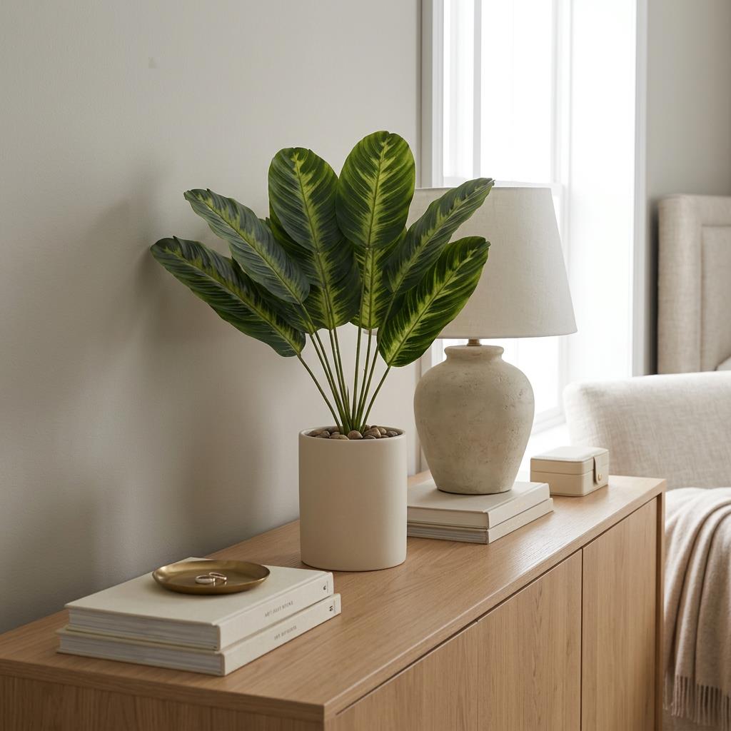 65cm Artificial Dieffenbachia Stem Plant Faux Green Foliage – image 4