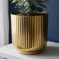 20cm Gold Fluted Planter