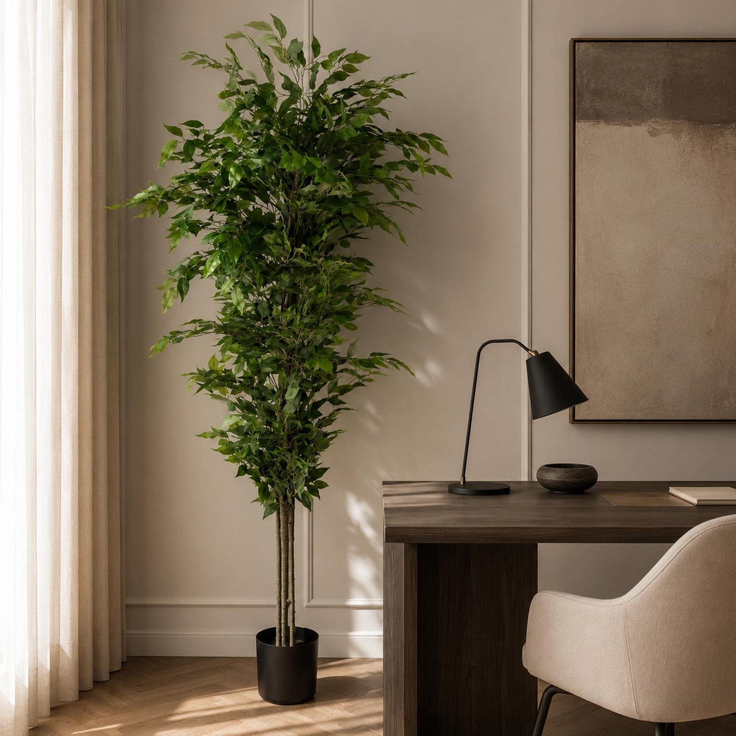 180cm Artificial Ficus Tree Green – image 6
