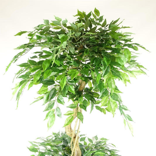 180cm Artificial Fruticosa Ficus Tree Triple Ball Topiary Gold Planter – image 2