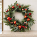 60cm Artificial Christmas Pomegranate and Red Berry Wreath