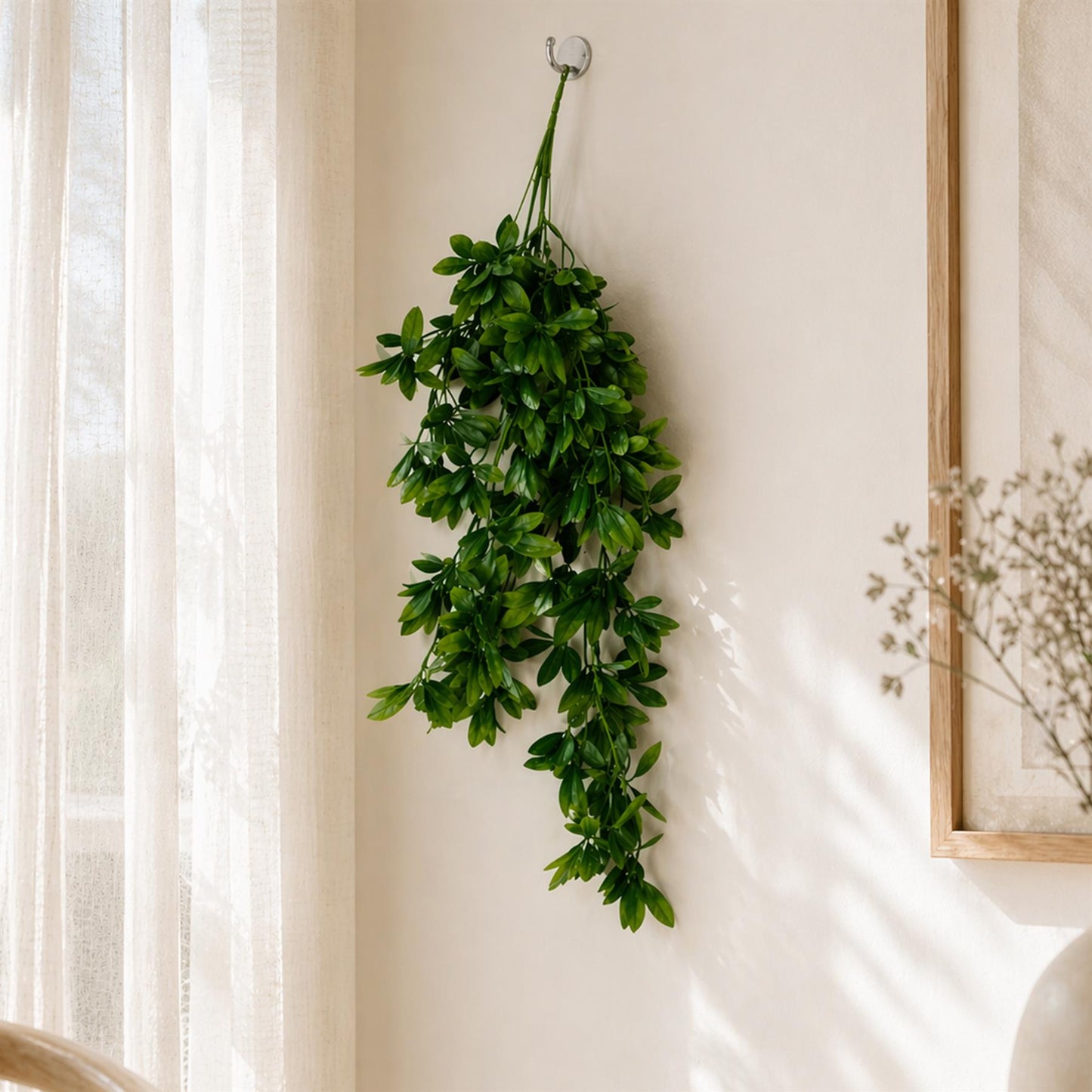 70cm Artificial Trailing Laurel Leaf Hanging Plant Green Foliage – image 3