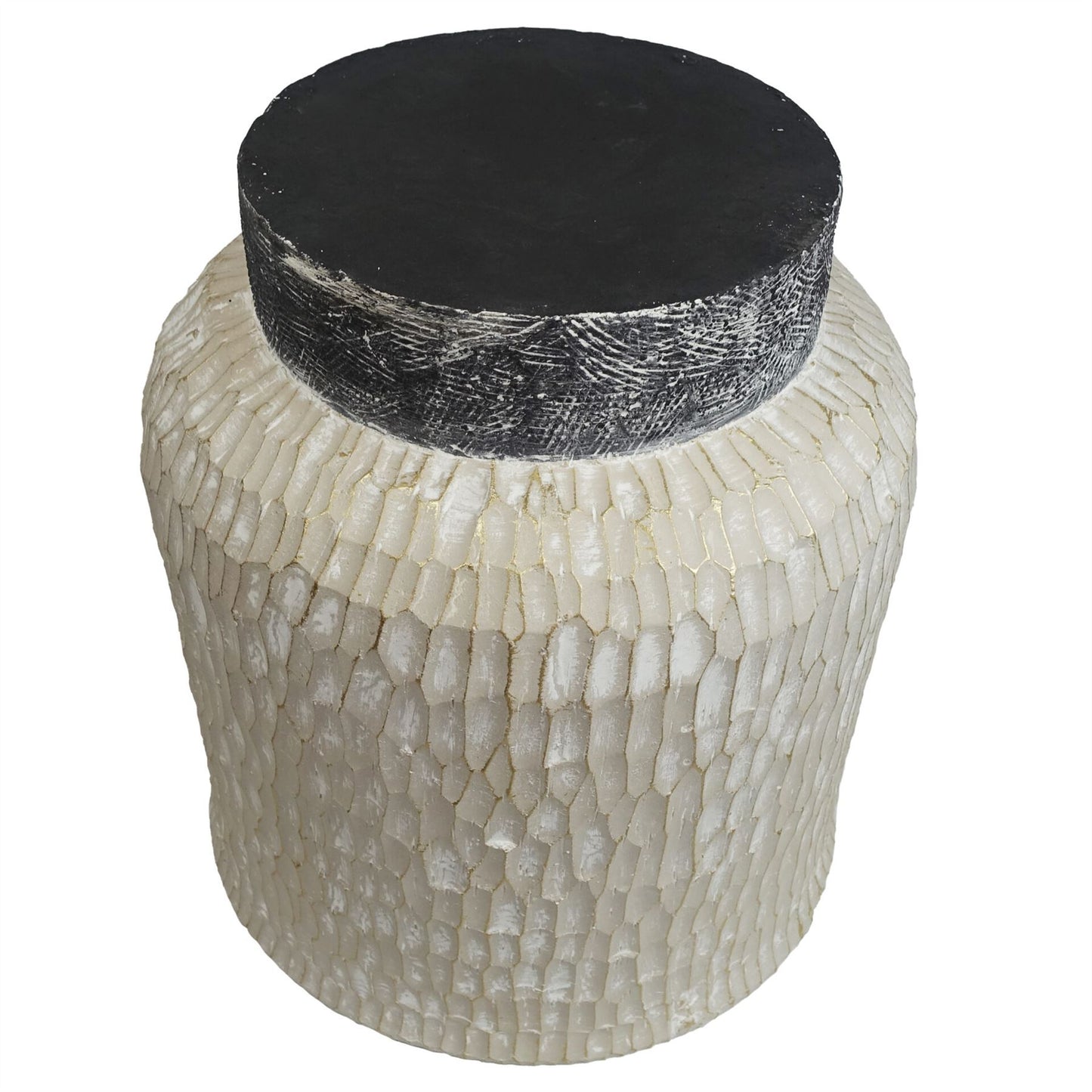 32cm x 29cm Brushed Gold Stone Effect Planter Composite Plant Pot – image 5