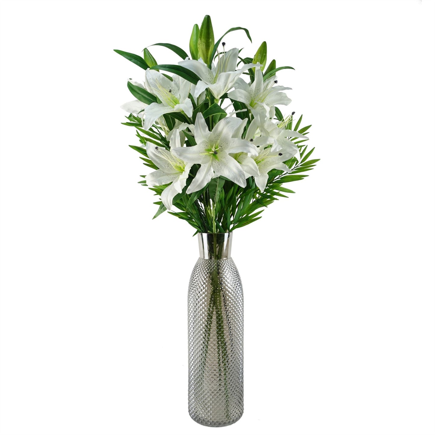 50cm Smoke Grey Diamond Tall Glass Vase – image 8