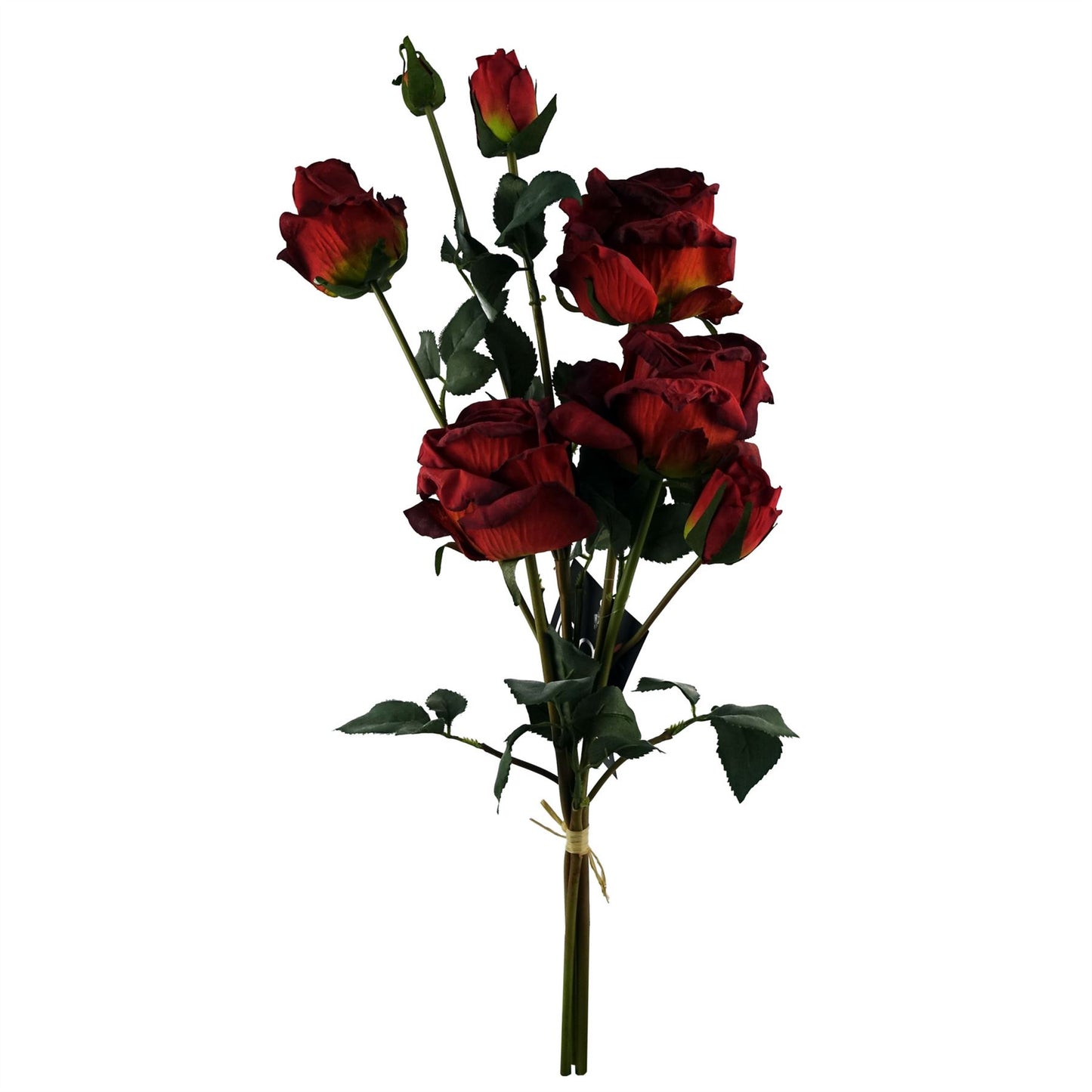 60cm Red Rose Artificial Flowers Spray 4 Flowers 3 Buds – image 4