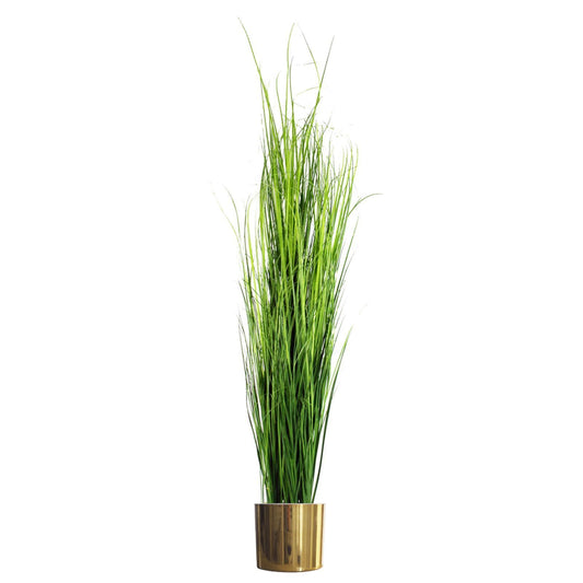 130cm Artificial Onion Grass Plant with Gold Planter – image 2