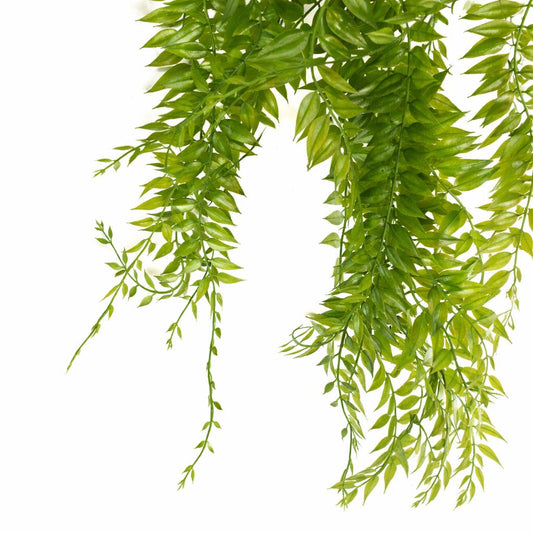 100cm Artificial Trailing Green Leaf Hanging Fern Plant Wired Stems – image 2