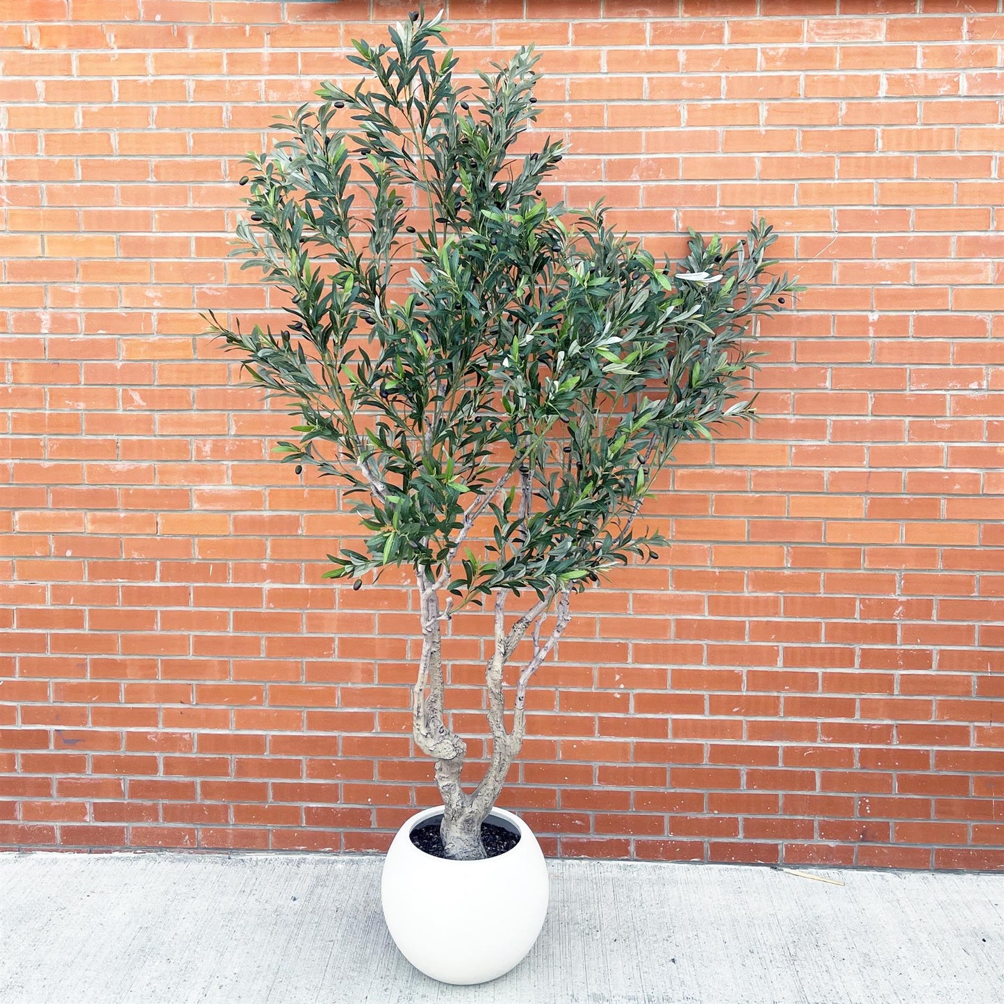 250cm XXL Artificial Olive Tree with Decorative Planter – image 7