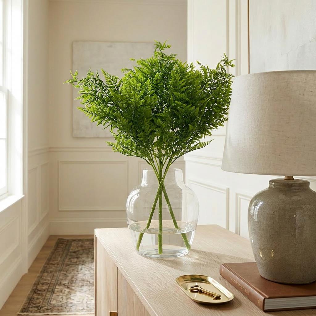 75cm Artificial Fern Foliage Bush Stem – image 3