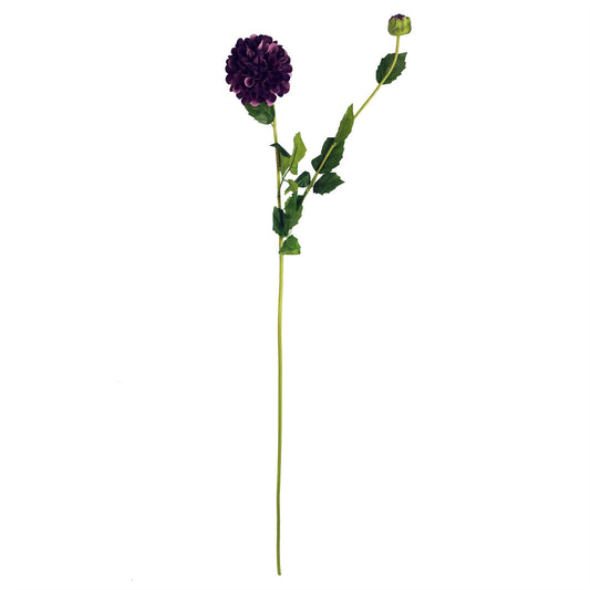 75cm Artificial Dahlia PomPom Flowers Purple – image 2