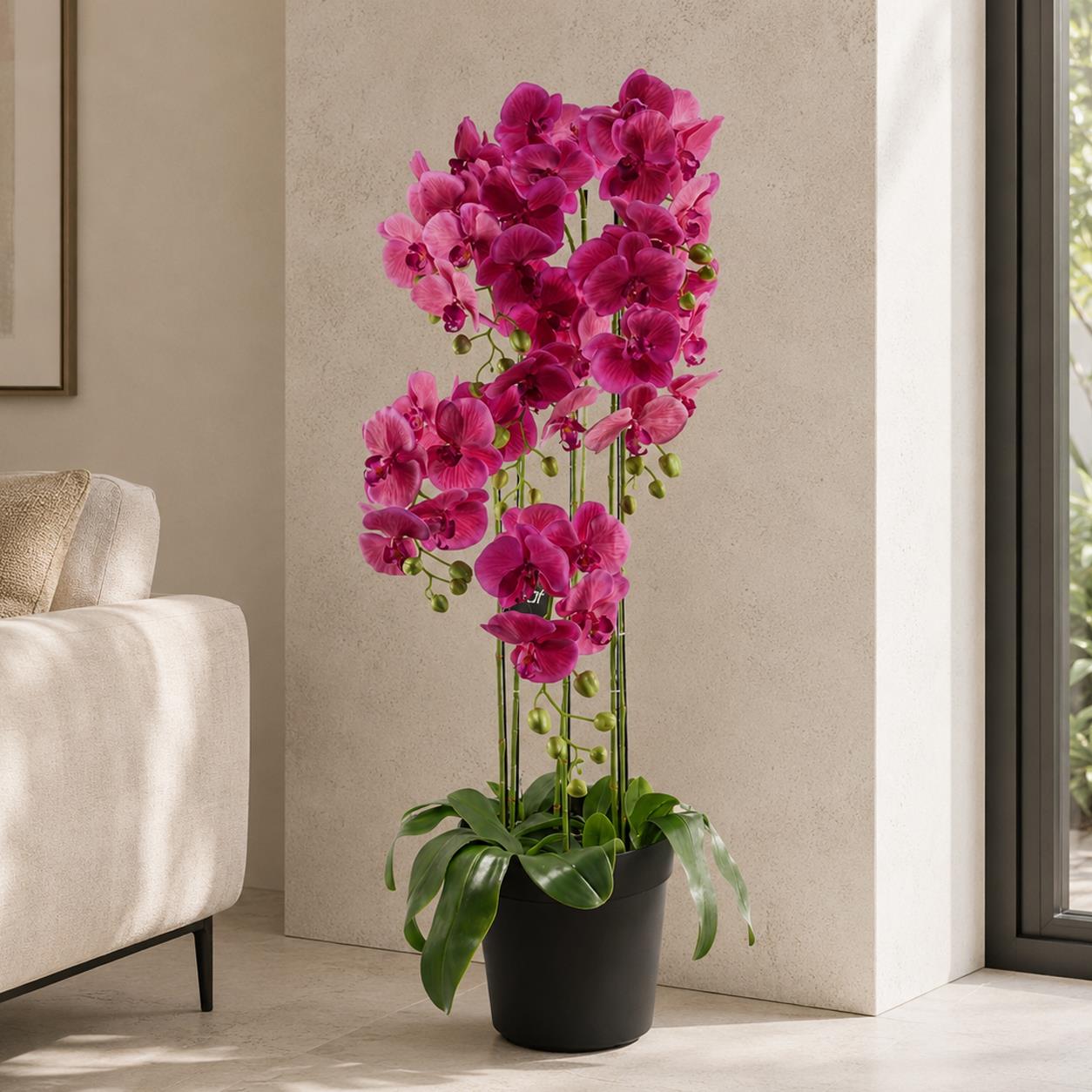 Artificial 110cm Pink Orchid Plant Artifcial 41 REAL TOUCH flowers – image 6