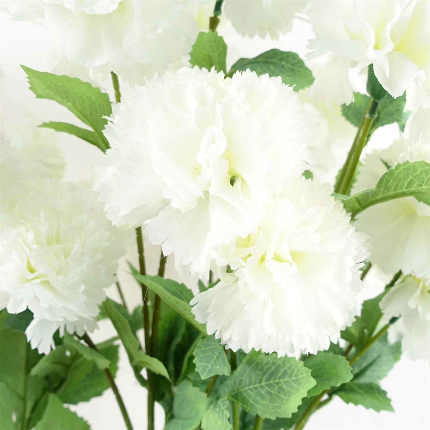 70cm White Artificial Carnation Stem 4 Flowers – image 5