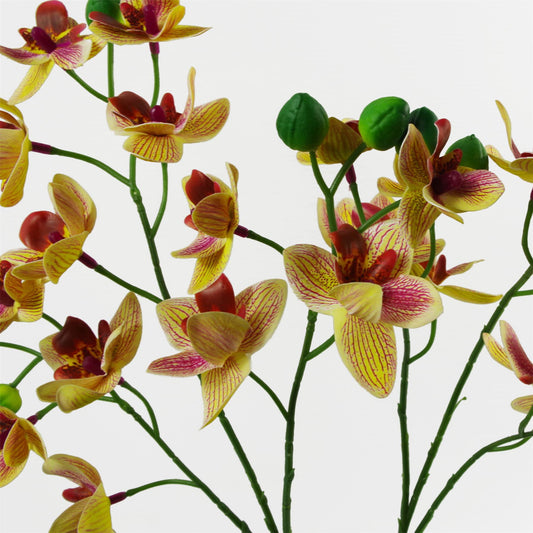 43cm Large Pink Yellow Artificial Orchid in Ceramic Planter – image 2