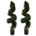 120cm Pair of Spiral Artificial Tree UV Resistant Outdoor Topiary