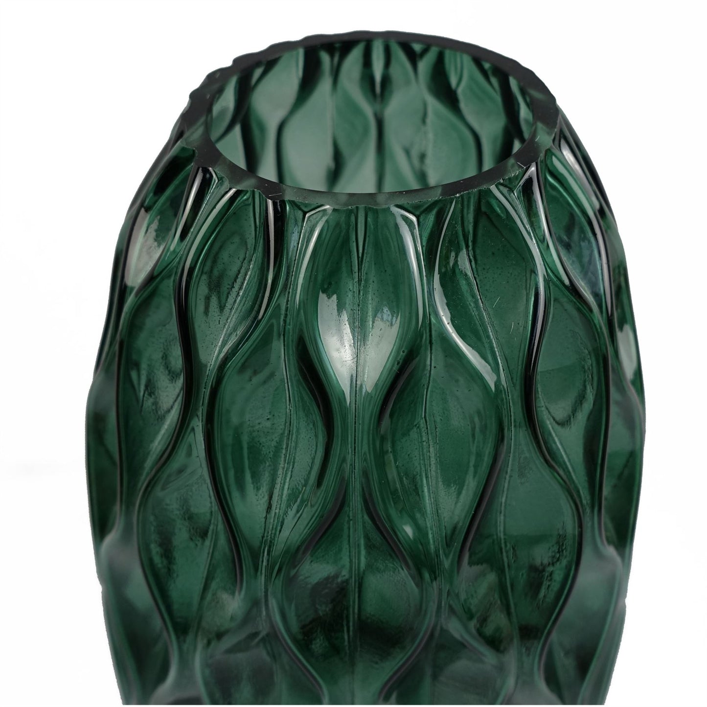 30cm Green Waves Glass Vase – image 3