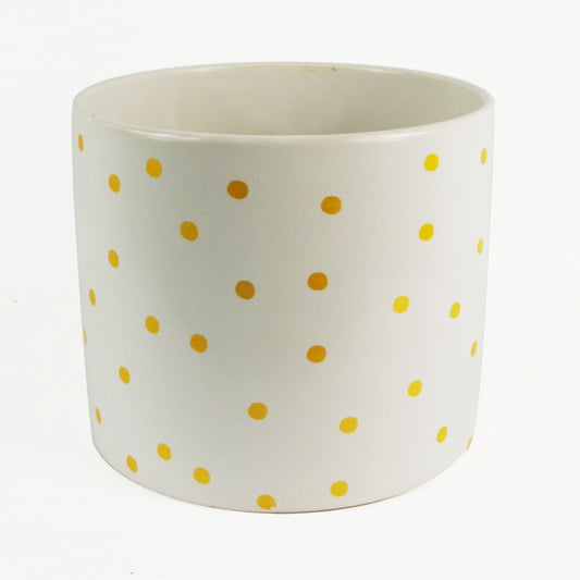 Gold Dot Planter Plant Pot 18 x 18 x 15cm White