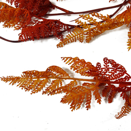 100cm Artificial Hanging Maidenhair Fern Plant Autumn Orange – image 2