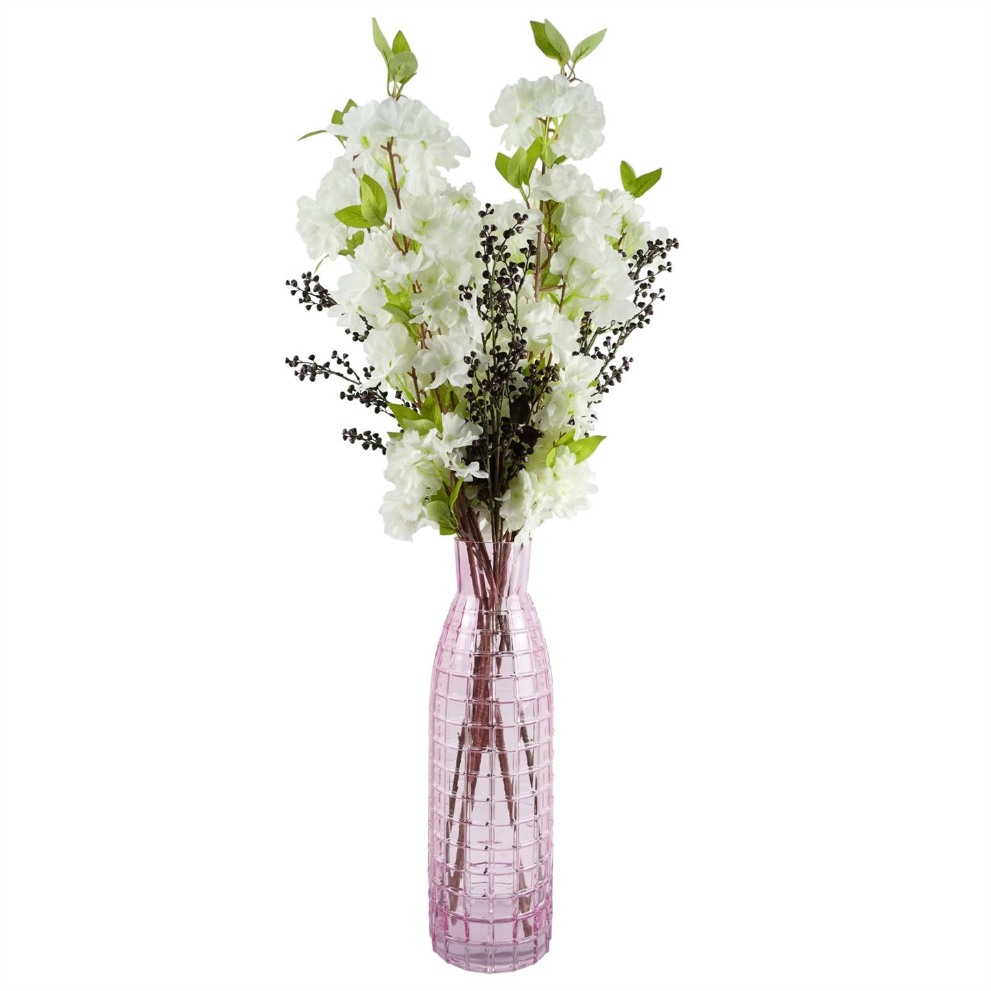 49cm Tall Pink Square Glass Vase – image 6
