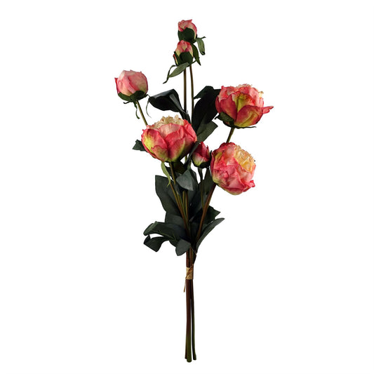 70cm Artificial Pink Peony Arrangement Glass Vase – image 2