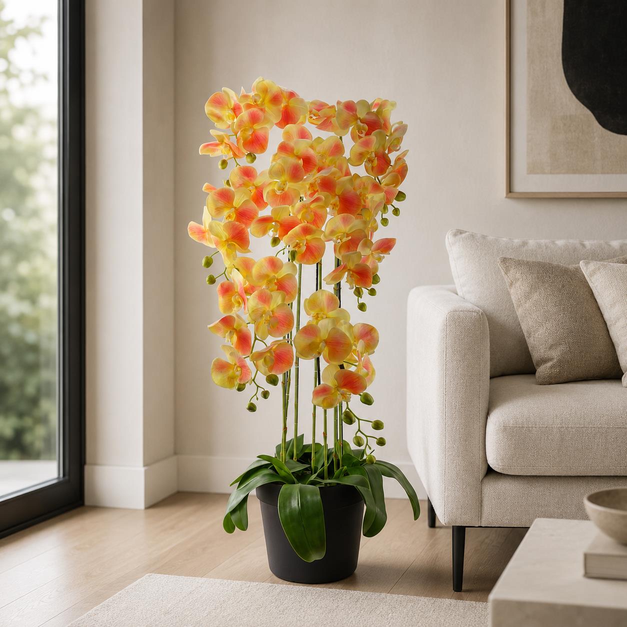 110cm Artificial Yellow Orchid Plant Artifcial REAL TOUCH flowers – image 8