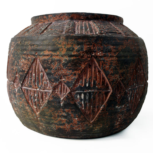 27cm x 36cm Aztec Diamond Large Planter Brown