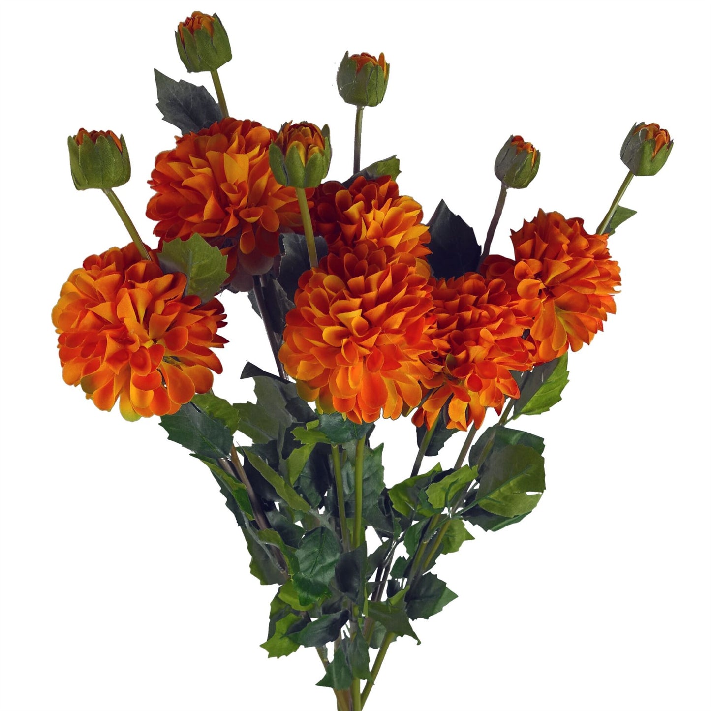 75cm Artificial Dahlia PomPom Flowers Orange – image 7