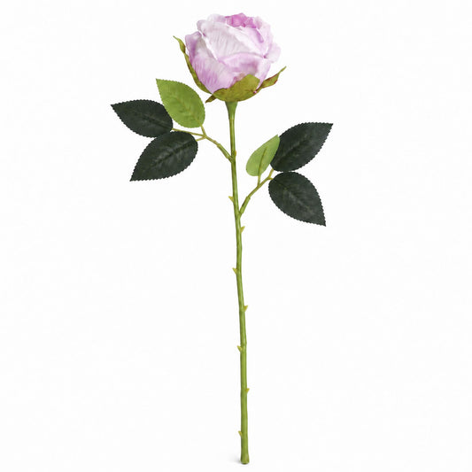55cm Artificial Pink and Cream Rose Stem – image 2